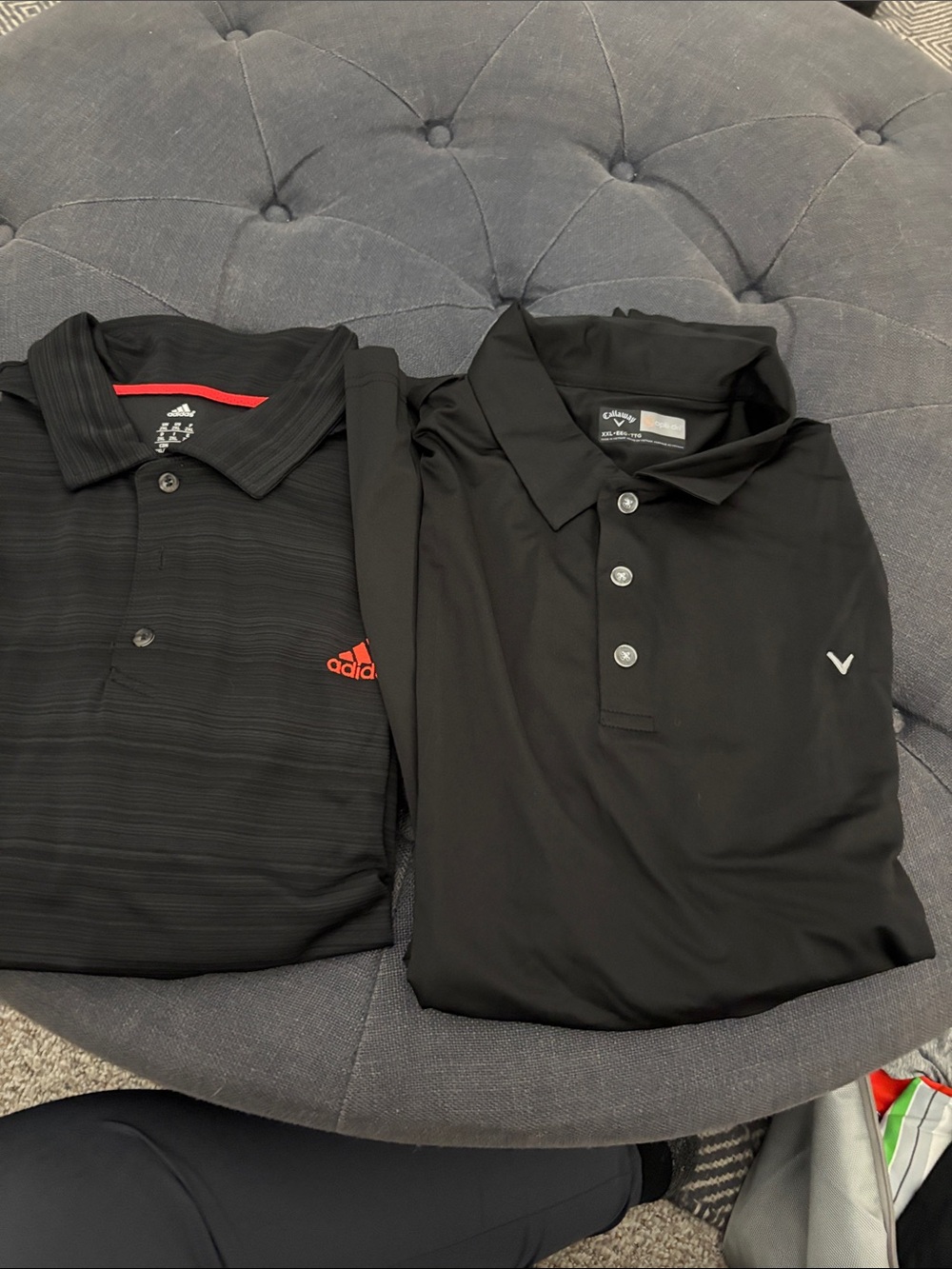 adidas Men’s Black Polo with Red Logo - Short Sleeve Performance Shirt